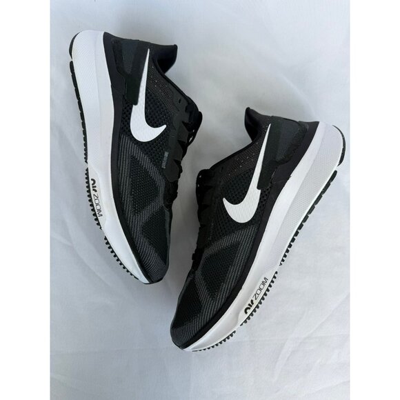7 WOMEN'S  NIKE AIR ZOOM STRUCTURE 25 WIDE BLACK WHITE FN7996-001 (WIDE) - Picture 1 of 7